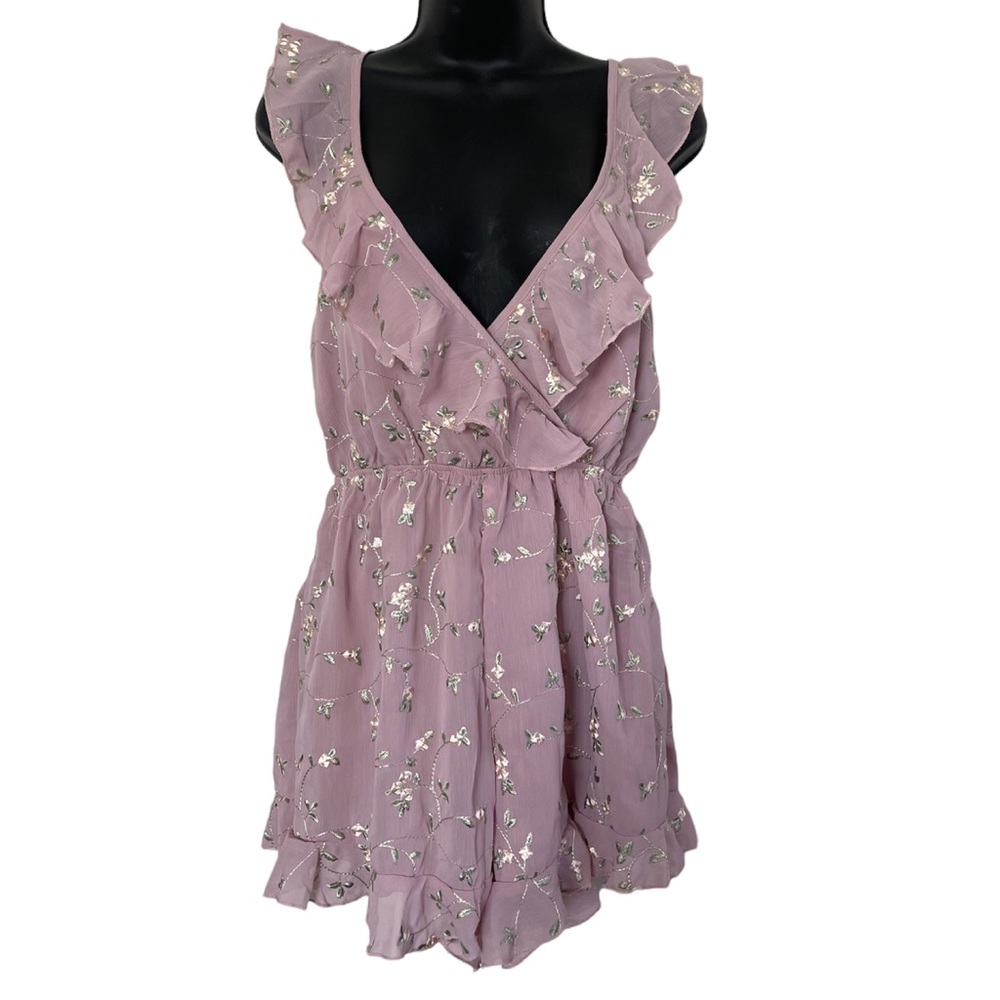 LF Angel Biba Embroidered Floral Blush Romper Playsuit